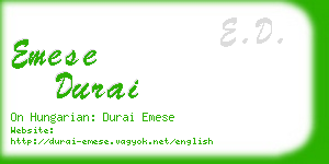 emese durai business card